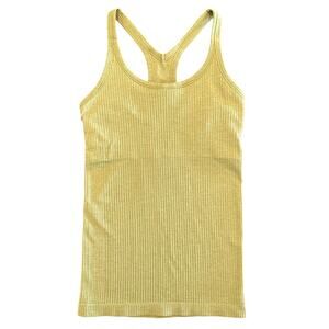 lululemon Ribbed Tank Top w Shelf Bra Light Green Built In Bra Sz 4 (Est)